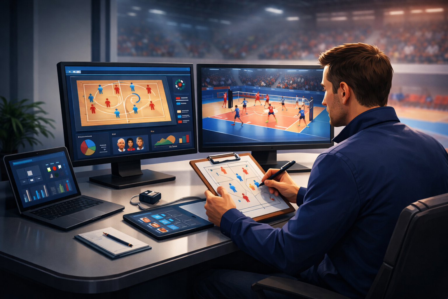 Tela do jogo Volleyball Manager